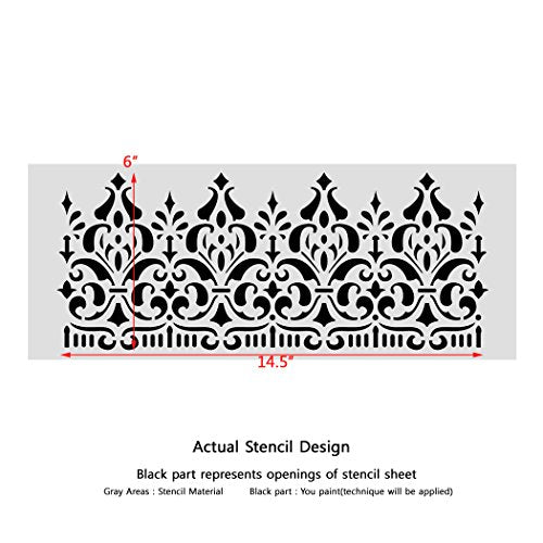 Wall Border Ornament Stencil Pattern 095 Reusable Template for DIY Wall Decor