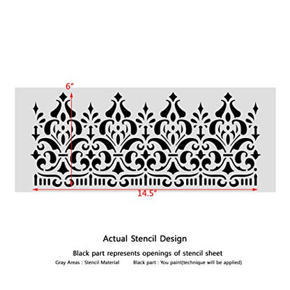 Wall Border Ornament Stencil Pattern 095 Reusable Template for DIY Wall Decor
