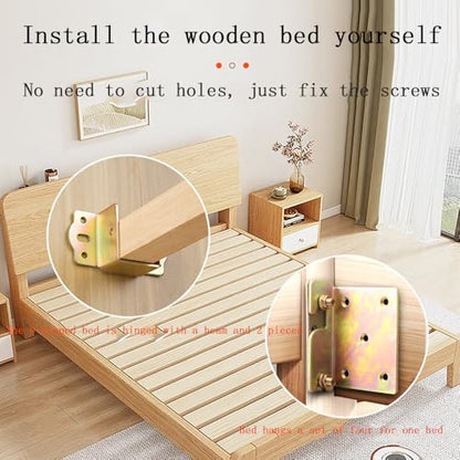 Bed Rail Brackets Bed Frame Hardware Black - color: Black, size: Medium