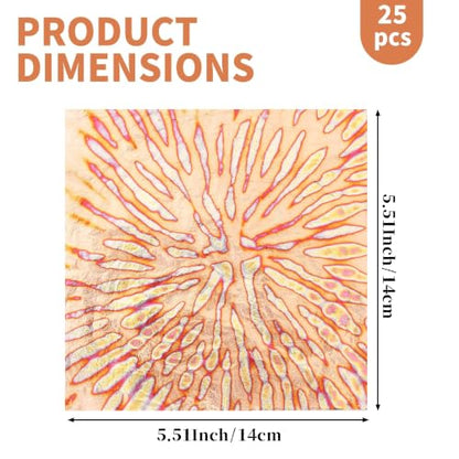 KINNO Variegated Gold Leaf Sheets 25 PCS with Blooming Patterns - color: Blooming