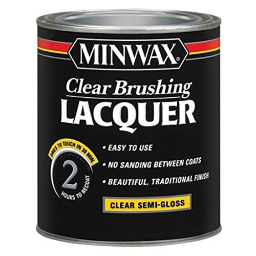 Minwax Brushing Lacquer, Semi-Gloss, Clear, 1 Quart - size: 32 fl oz, style: Semi-Gloss
