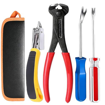 4-PCS Staple Remover - Staple Remover, Staple Lifter, Upholstery Staple Remover Upholstery Staple Remover Carpet Staple Remover & Pliers for Furniture, Floor, Wood, Photo Frames & Zipper Bag