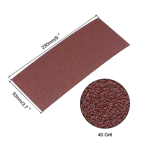 uxcell 10 Pcs 40 Grit Sandpapers 9" x 3.7" Aluminum Oxide Sanding Sheets Hand Sander Papers for Wood Furniture Finishing - style: 40 Grit