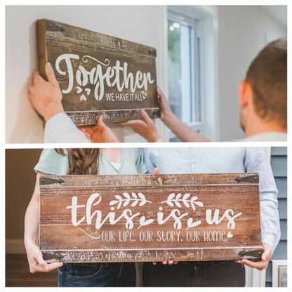 15 Pack Farmhouse Word Stencils for Painting on Wood & Canvas - 12x6