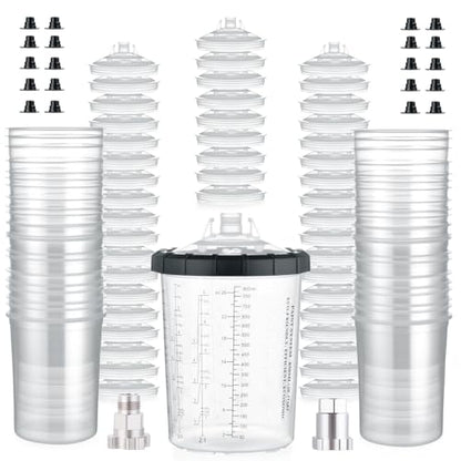 AEROPRO Tools Disposable Paint Cups Liners and Lid System 50pk,28oz - size: 28 oz (Large)
