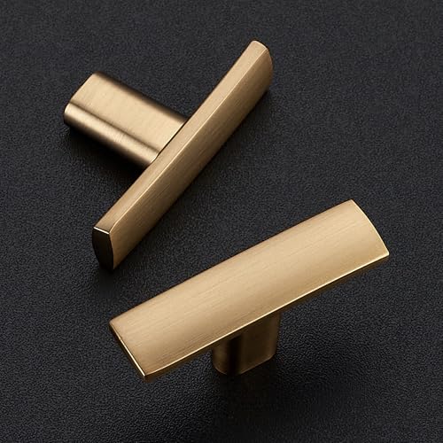 Ravinte Champagne Bronze Cabinet Pulls Curved Handles Single Hole, 10 Pack - size: Single Hole