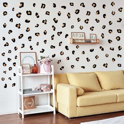 Leopard Print Wall Decals, 12 Sheets 348 Pcs - color: Cheetah