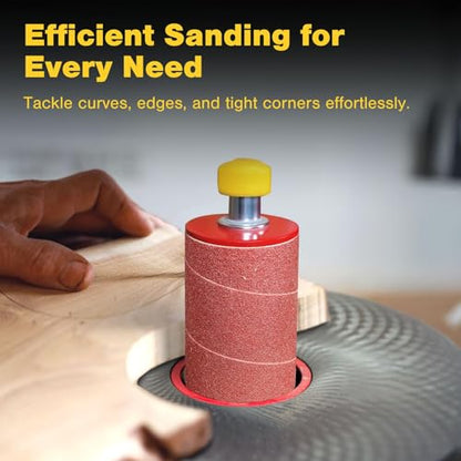 Dark Stone Spindle Sander Sanding Sleeves, 4-1/2" Length, Assorted Diameters 1/2"–3", Aluminum Oxide Replacement Sleeves, 6-Pack, Choose Grit (80)