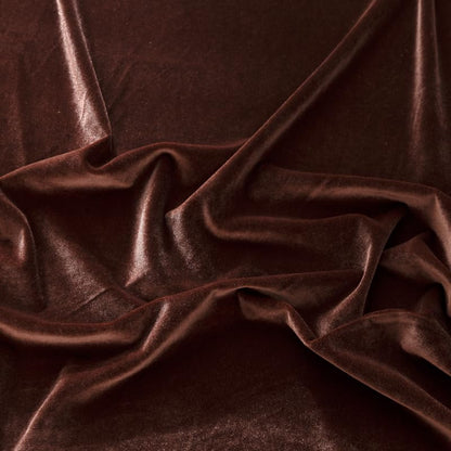 Stretch Velvet Fabric by The Yard for Apparel,Sewing,Crafting,Full Dress 93% Polyester 7% Spandex 63" Wide （2Brown,1Yard - color: Brown2, size: 1 Yard