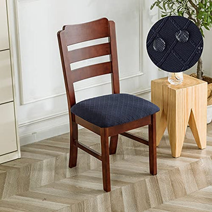 Genina Waterproof Seat Covers for Dining Room Chair Cushion Covers Set of 2 - color: Navy Blue, size: 2 Pcs