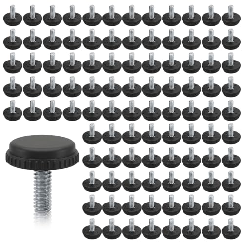100 Pcs 1/4-20 Stainless Steel Adjustable Furniture Levelers Screw