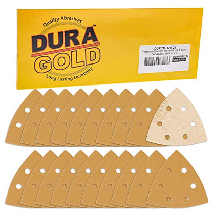 Dura-Gold Premium Triangle Mouse Sanding Sheets - 320 Grit (Box of 24) - 6 - size: 320-Grit