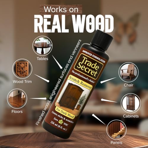 Trade Secret Dark Wood Scratch Remover for Furniture and Floors, 8 oz - color: Dark Wood Tones