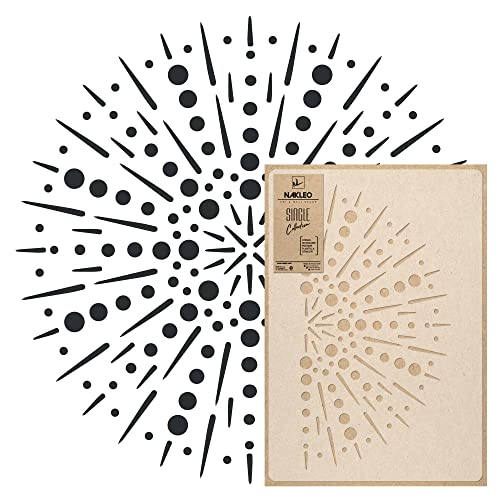 NAKLEO Mandala Painting Large Stencil Diameter 23.2”, Dot Circle Mandala Fireworks Geometric Ornament, Reusable Plastic Template DIY Art and Craft, Wall Floor Wood Fabric Furniture - color: Dot Circle, size: M