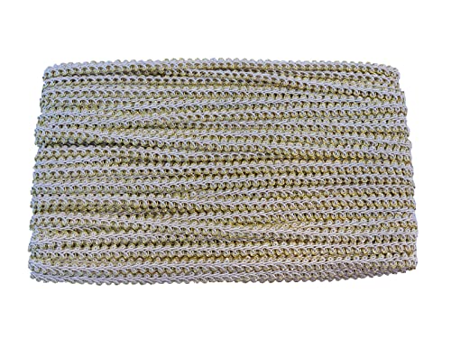 3/8 Inch Gimp Braid Trim 50 Yards for Upholstery Costume DIY Crafts (1325 Green White) - color: Green White
