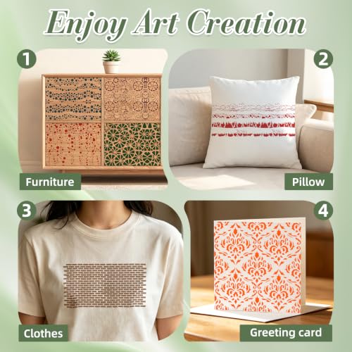 Texture Stencils for Crafts Reusable 16Pcs Stencils(5.9X5.8 Inch) - color: Texture 15