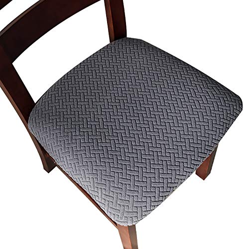 Genina Seat Covers for Dining Room Washable Chair Seat Slipcovers Set of 4 - color: Dark Gray, size: 16-20in Not waterproof
