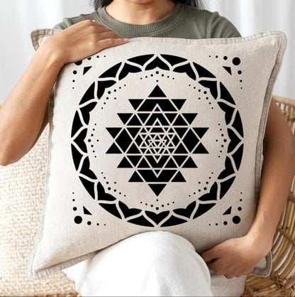 Sacred Geometry Stencil 8inch Metatron's Cube/The Flower of Life Stencils - style: Sacred Geometric