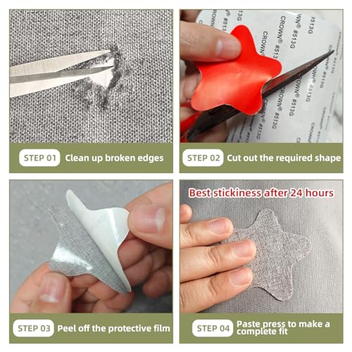 2Pcs Self-Adhesive Linen Fabric Patches, Quick Repair for Sofas, Tents, Car Seats/8" x 11", Bright Beige - color: Bright Beige
