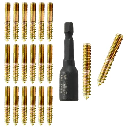 Hitefu M8 Hanger Bolts 2" (50mm), 20PCS - size: M8 2" Length
