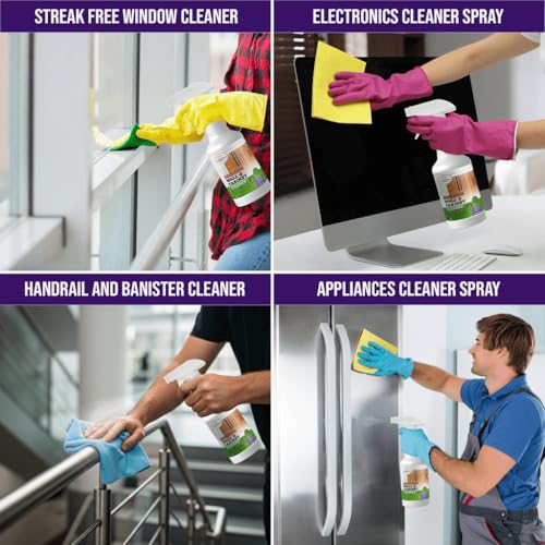 Natural Wall Cleaner Spray for Painted Walls,Ceiling,Cabinets,Baseboard,Wood,Stainless-Lavender Scented, Streak Free Stain Remover Spray for Dirt,Dust,Odor,Oils,Grease-Multipurpose & Deodorizing 24 Oz