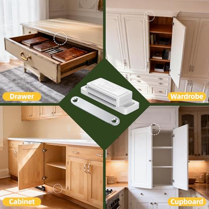 Door Magnet Latch Jiayi Cupboard Magnetic Wardrobe Catch - color: White