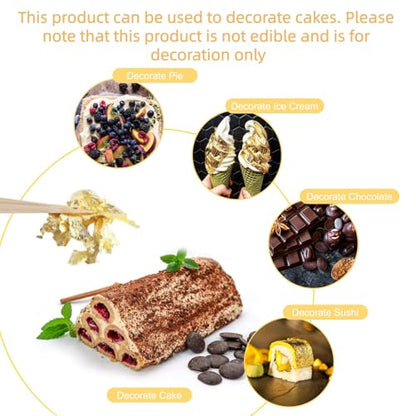 10 Gold Leaf Sheets, Premium Gold Flakes for Decorating Cakes Dessert - size: 10PCS