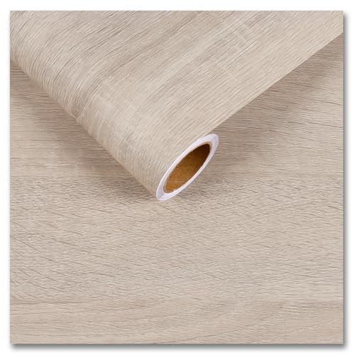 CRE8TIVE Beige Wood Wallpaper Peel and Stick Wood Grain Contact Paper Waterproof Light Wood Contact Paper for Cabinets Drawers 12"x80" Self Adhesive Wood Countertop Contact Paper for Kitchen Bathroom - size: 12" x 80"
