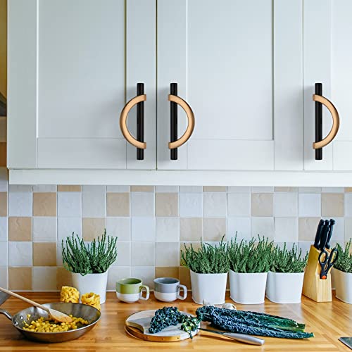 Amerdeco 10 Pack Black Brushed Gold Cabinet Pulls 3.75 Inch(96MM) Hole Centers Kitchen Cabinet Handles Hardware Kitchen Handles for Cabinets Cupboard Handles Drawer Pulls… - color: Champagne Black Gold, size: 3.75"/96MM Hole Center, style: 10 Pack