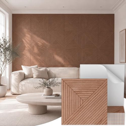 TONOR 16 Pack Acoustic Panels Peel and Stick, 23.6''x23.6''-62 sq.ft. - color: Walnut, size: 16 PCS