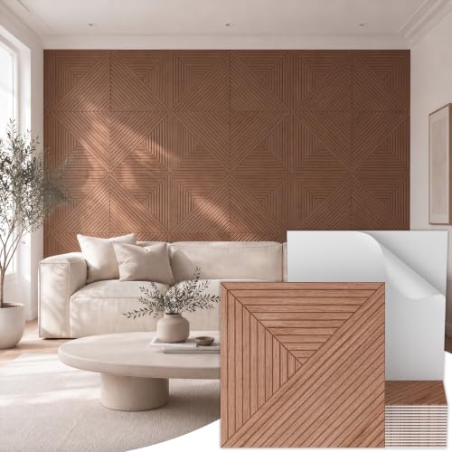 TONOR 16 Pack Acoustic Panels Peel and Stick, 23.6''x23.6''-62 sq.ft. - color: Walnut, size: 16 PCS