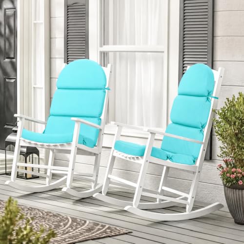Adirondack Chair Cushion, 50x20 in Outdoor Rocking Seat Pad, 2 Pack - color: Teal, size: 2 pack