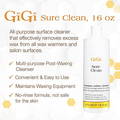 GIGI Sure Clean Surface Cleaner for Warmers, Wax Residue Remover, 16 fl oz - size: 16 Fl Oz (Pack of 1)