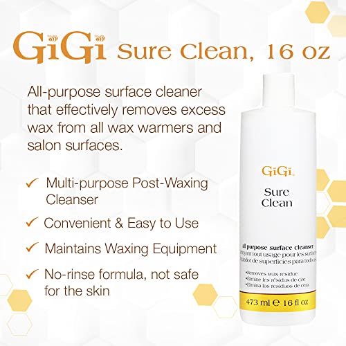 GIGI Sure Clean Surface Cleaner for Warmers, Wax Residue Remover, 16 fl oz - size: 16 Fl Oz (Pack of 1)