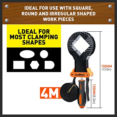 HORUSDY 4-Piece Band Clamp, Woodworking Frame Clamp Strap Holder for Picture Strap Clamp Strap Clamp (4-Piece Band Clamp) - style: 4-Piece Band Clamp