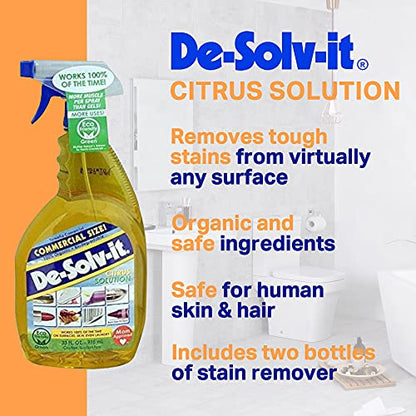 De-Solv-It Citrus Solution, Multi-Surface Cleaner & Degreaser 33 oz, 2 Pack