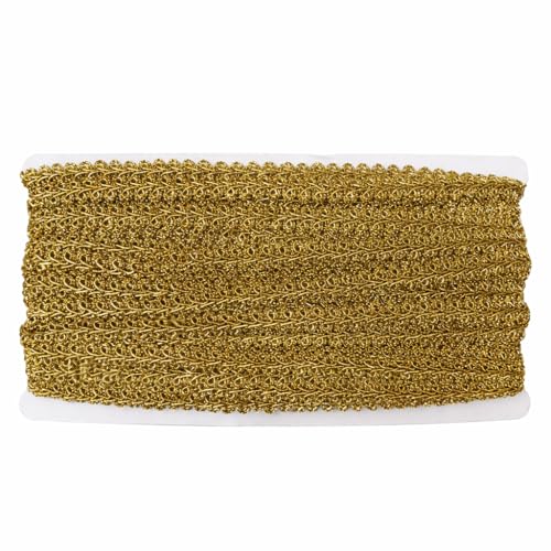 Sedona Designz 1/2” French Braid Gimp Trim – 15 Yards Bolt – Decorative Upholstery & Sewing Trim for Furniture, Curtains, Pillows, Crafts & Home Décor Projects - Gold - color: Gold