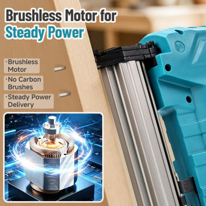 21V Brushless Cordless Electric Nail Gun, 2-in-1 Brad Nailer Kit