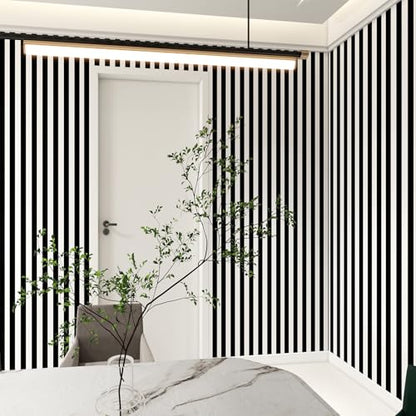 Black and White Striped Peel and Stick Wallpaper 17.3"x80" - color: Black, size: 17.3" x 80"