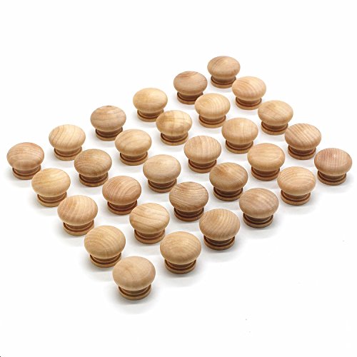 WEICHUAN 30-Pack Solid Wood Knobs for Cabinet Dresser Furniture Drawer