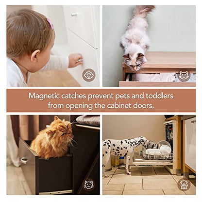 Ravinte Matte Black Magnetic Door Catch, Black Cabinet Magnets 4 Pack - color: Matte Black