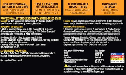 General Finishes Enduro RTM Water Based Wood Stain, 1 Gallon, Tint Base Clear - color: Tint Base Clear, size: 1 Gallon
