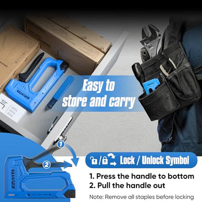 Light Duty Staple Gun for Wood, Blue Upholstery Staple Gun Kit - color: Blue