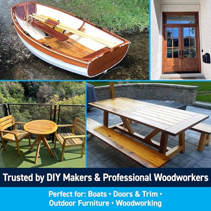 TotalBoat Halcyon Water-Based Marine Varnish for Wood - Clear Satin Gallon - color: Clear Satin, size: Gallon