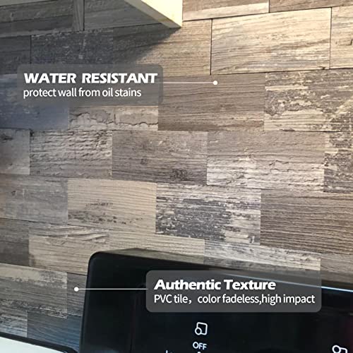 2026 New Upgrade Peel and Stick Backsplash Tile, Peel and Stick 11.34" X 11.57" Wall Tile for Kitchen, Bathroom, Fireplace, Laundry (Light Rustic, 10 Packs) - color: Light Rustic