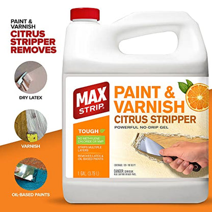 Max Strip Citrus Paint Stripper Gel, Safe Wood & Metal Stripper, 1 Qt - size: 32 Fl Oz (Pack Of 1)