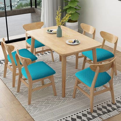Fuloon Dining Chair Seat Covers Stretch Slipcovers, 6 Pack, Peacock Blue - color: Peacock Blue, size: Not Waterproof