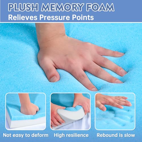 Upholstery Foam, 72" x 24" x 2" High Density Gel Memory Foam Padding Couch Cushion Support, Cut to Size Foam Replacement Pad for Sofa Sag Support - size: 72" X 24" X 2"