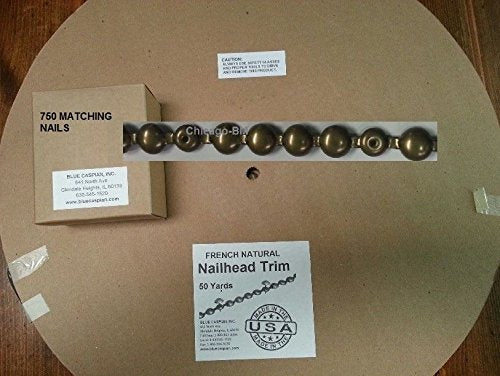 B.C. Upholstery Nailhead Trim with Matching Nails - French Natural - 150 ft (50 yds) - color: Finish: French Natural