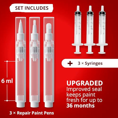 X-Protector Touch Up Paint Pen - 3 Refillable Pens with 3 Types of Brushes - style: Pack of 3, Refillable
